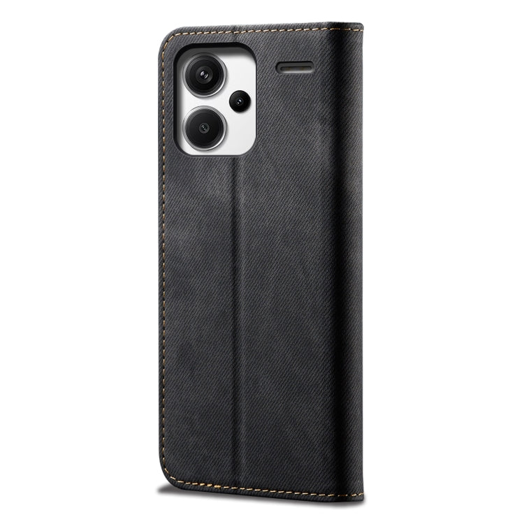 For Redmi Note 13 Pro+ Denim Texture Casual Style Horizontal Flip Leather Case