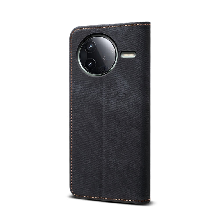 For Redmi K80 / Xiaomi Poco F7 Pro Denim Texture Casual Style Horizontal Flip Leather Case