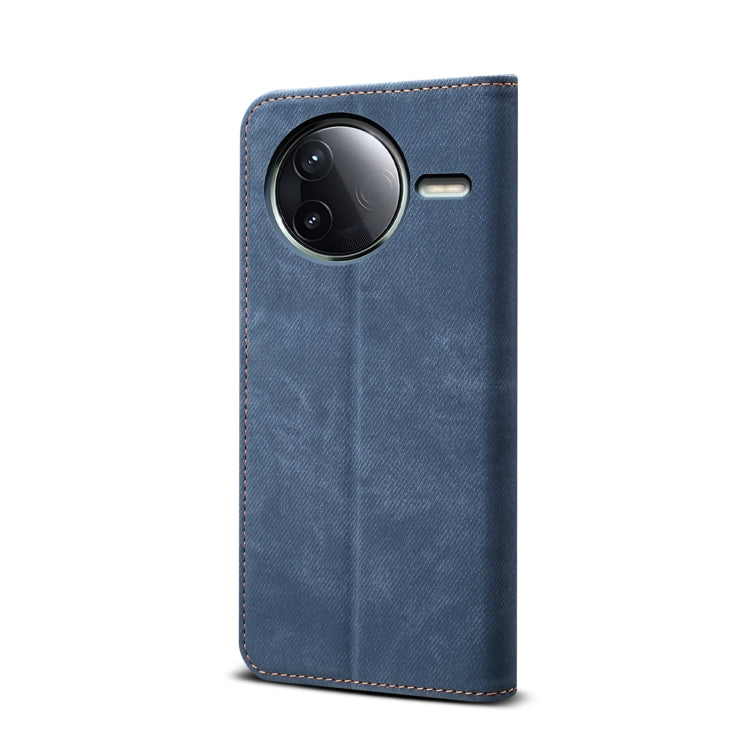For Redmi K80 Pro / Xiaomi Poco F7 Ultra Denim Texture Casual Style Horizontal Flip Leather Case