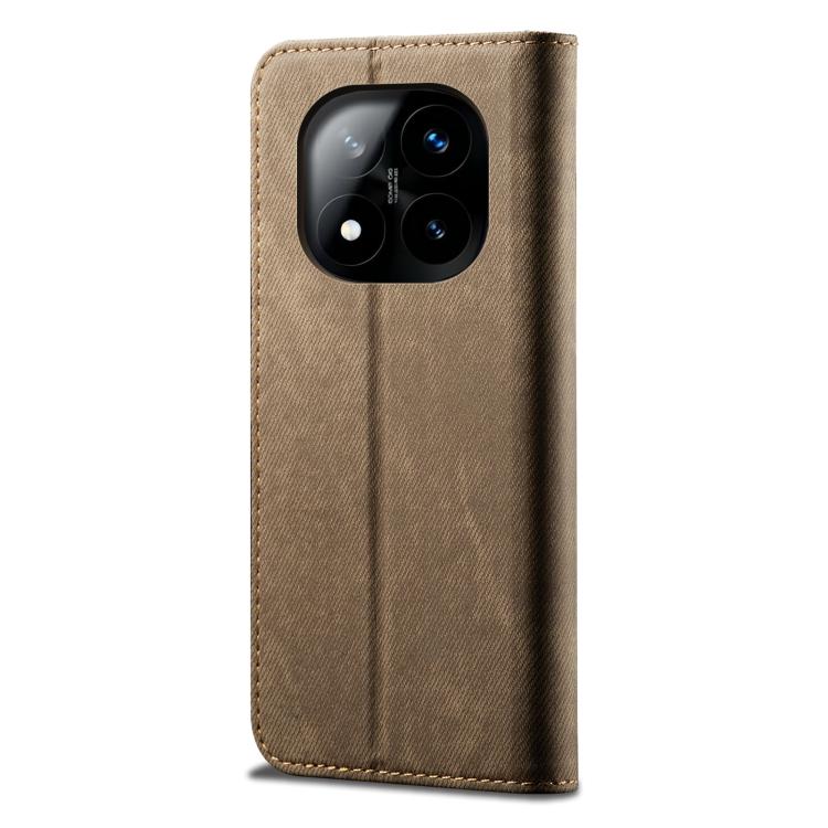 For Redmi Note 14 Pro+ 5G Denim Texture Casual Style Horizontal Flip Leather Case