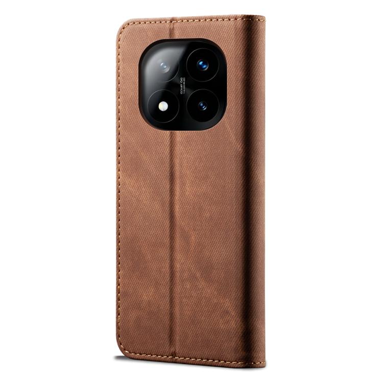 For Redmi Note 14 Pro+ 5G Denim Texture Casual Style Horizontal Flip Leather Case