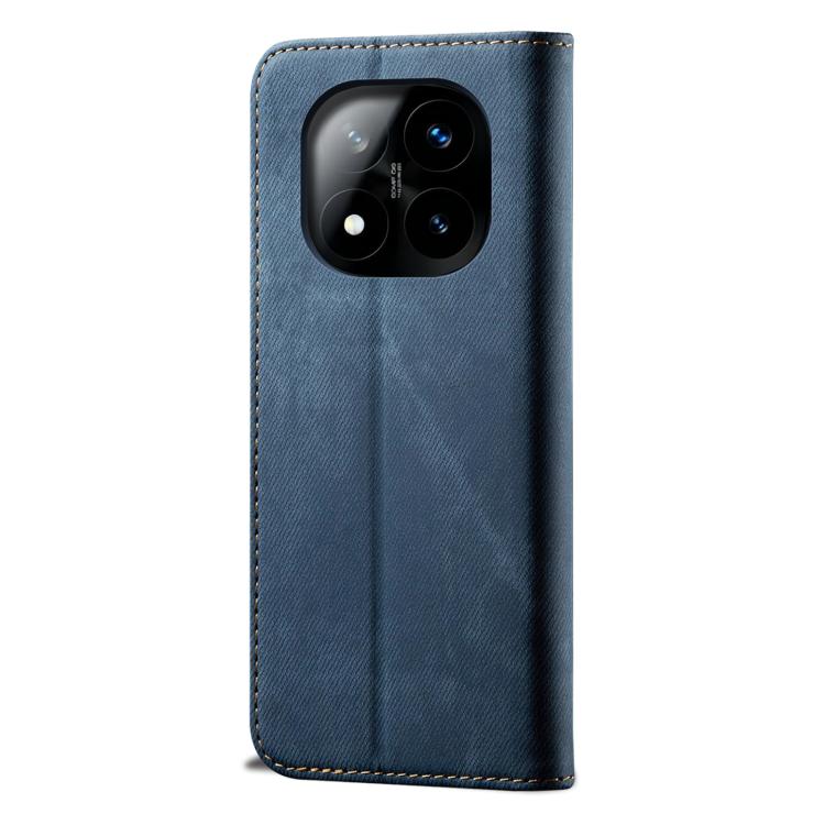 For Redmi Note 14 Pro+ 5G Denim Texture Casual Style Horizontal Flip Leather Case