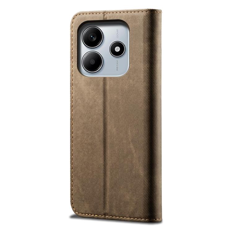For Redmi Note 14 4G Global 163.25mm Denim Texture Casual Style Horizontal Flip Leather Case