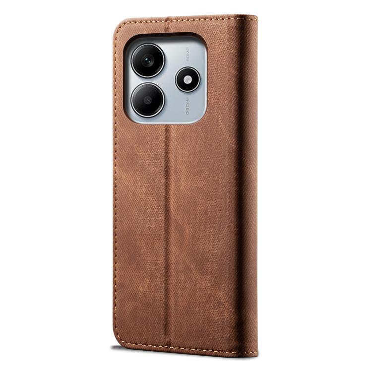 For Redmi Note 14 4G Global 163.25mm Denim Texture Casual Style Horizontal Flip Leather Case