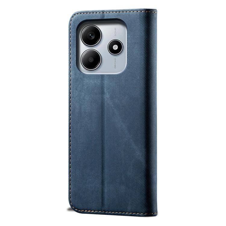 For Redmi Note 14 4G Global 163.25mm Denim Texture Casual Style Horizontal Flip Leather Case