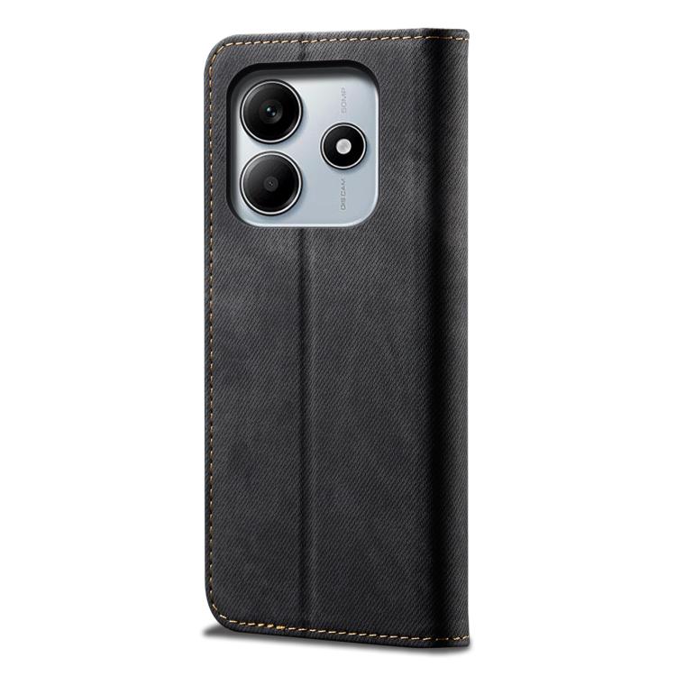 For Redmi Note 14 4G Global 163.25mm Denim Texture Casual Style Horizontal Flip Leather Case