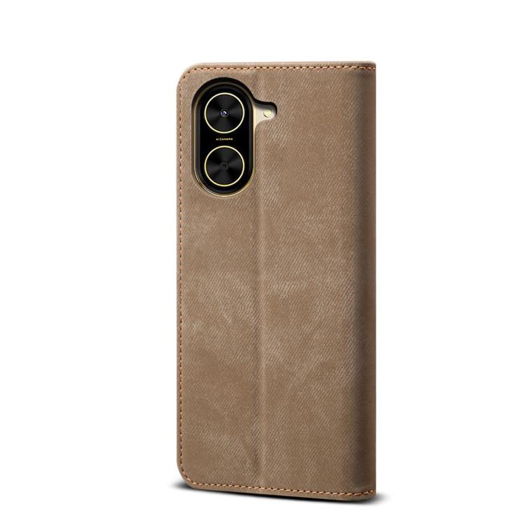 For Redmi A5 4G 171.7mm / Poco C71 Denim Texture Casual Style Horizontal Flip Leather Case