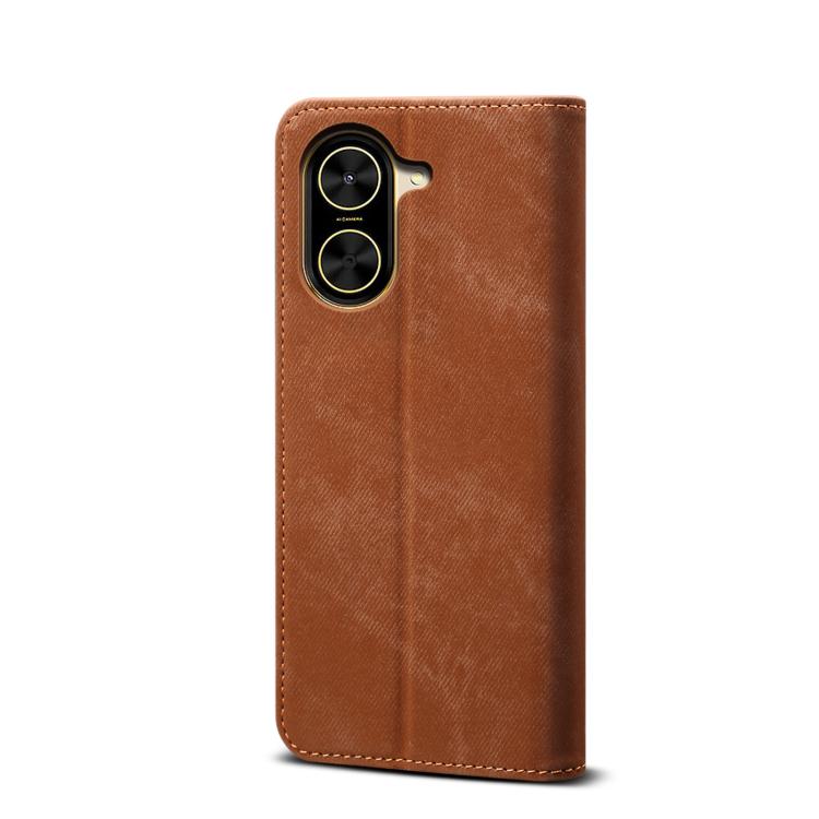 For Redmi A5 4G 171.7mm / Poco C71 Denim Texture Casual Style Horizontal Flip Leather Case