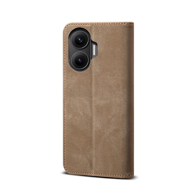 For Redmi Turbo 4 Pro Denim Texture Casual Style Horizontal Flip Leather Case