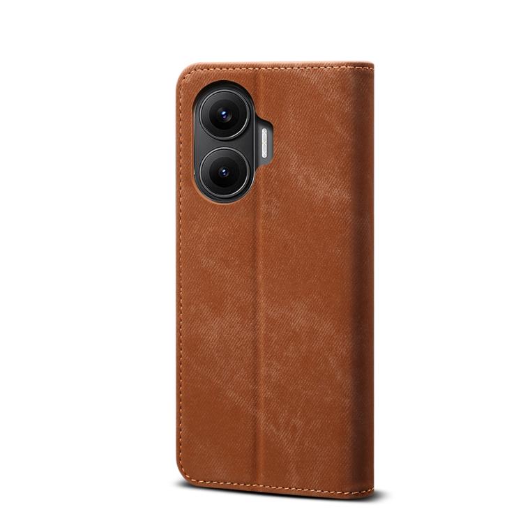 For Redmi Turbo 4 Pro Denim Texture Casual Style Horizontal Flip Leather Case