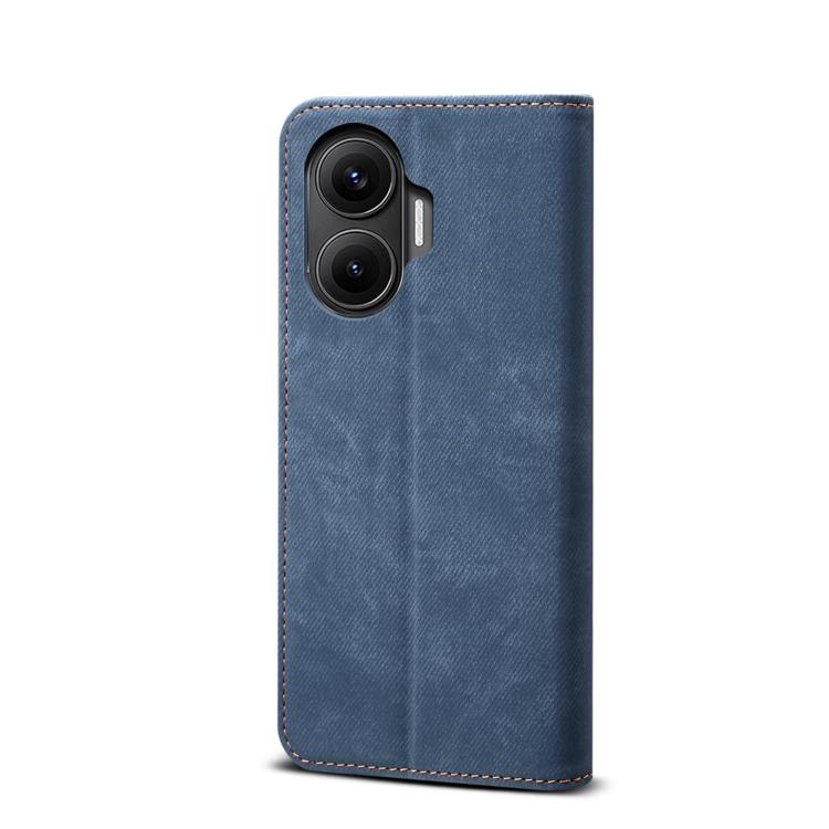 For Redmi Turbo 4 Pro Denim Texture Casual Style Horizontal Flip Leather Case