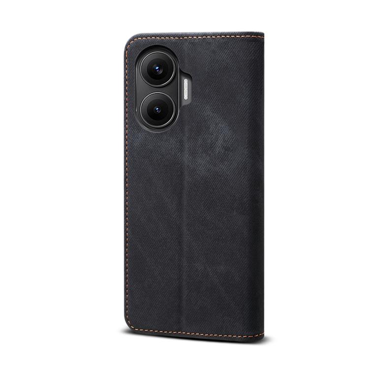 For Redmi Turbo 4 Pro Denim Texture Casual Style Horizontal Flip Leather Case