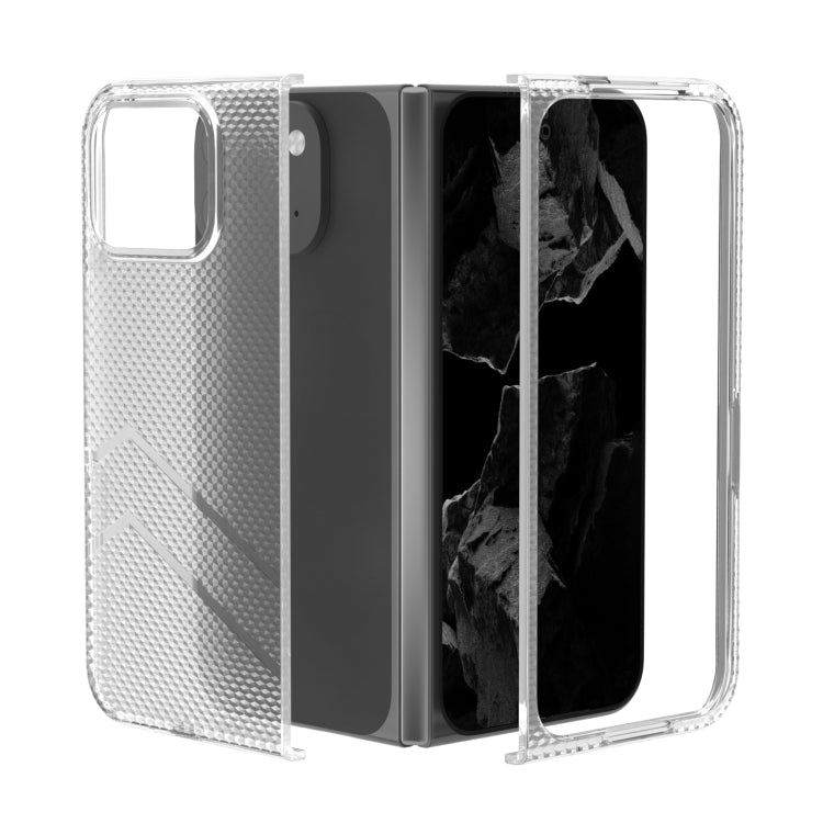 For Google Pixel 9 Pro Fold Wave Pattern Transparent Frosted Phone Case