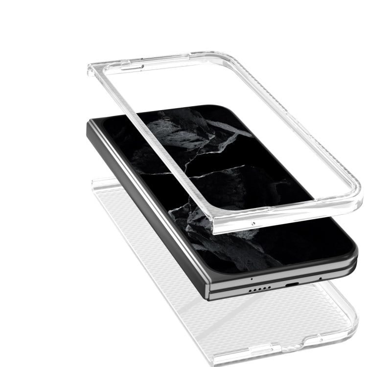 For Google Pixel 9 Pro Fold Wave Pattern Transparent Frosted Phone Case