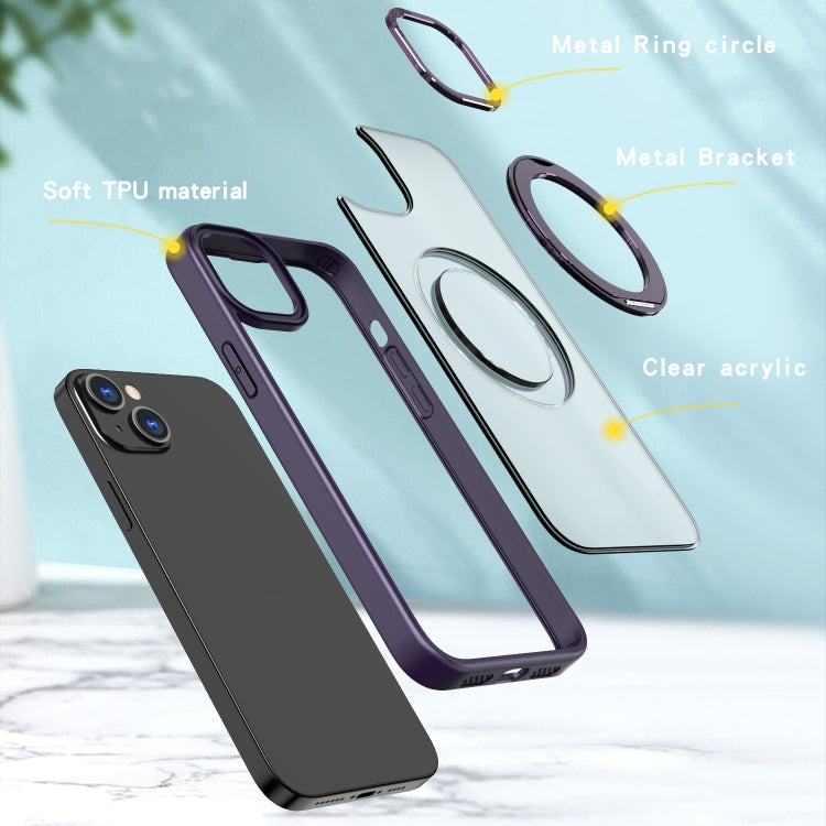 For iPhone 14 Plus Wing Series MagSafe Magnetic Ring Holder Phone Case
