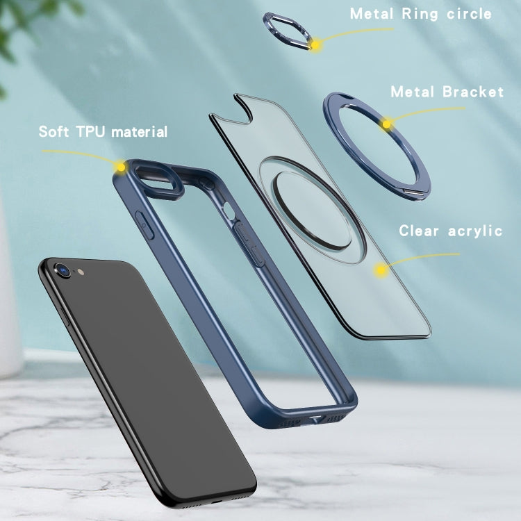 For iPhone SE 2022 / 2020 / 8 / 7 Wing Series MagSafe Magnetic Ring Holder Phone Case