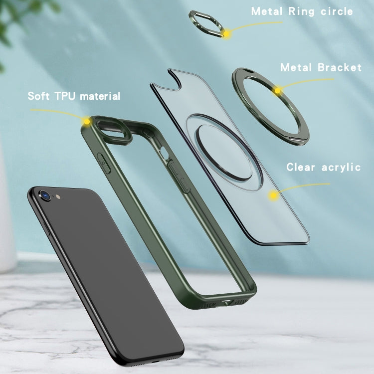For iPhone SE 2022 / 2020 / 8 / 7 Wing Series MagSafe Magnetic Ring Holder Phone Case