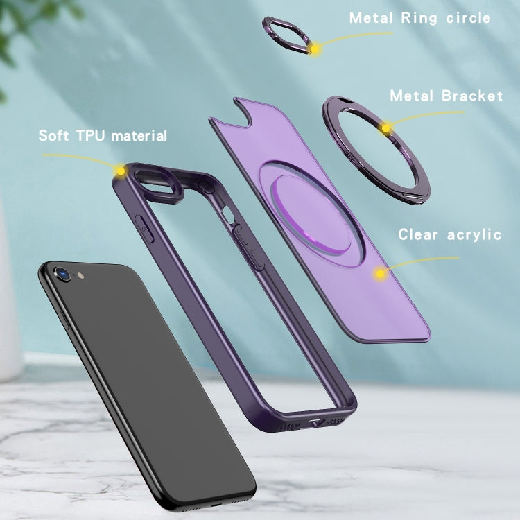 For iPhone SE 2022 / 2020 / 8 / 7 Wing Series MagSafe Magnetic Ring Holder Phone Case