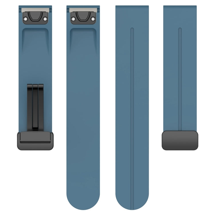 For Garmin Fenix 7X Magnetic Folding Black Buckle Silicone Watch Band