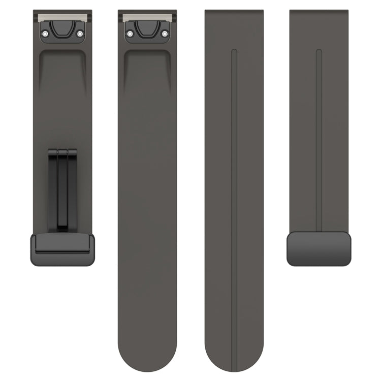 For Garmin Fenix 7 Magnetic Folding Black Buckle Silicone Watch Band