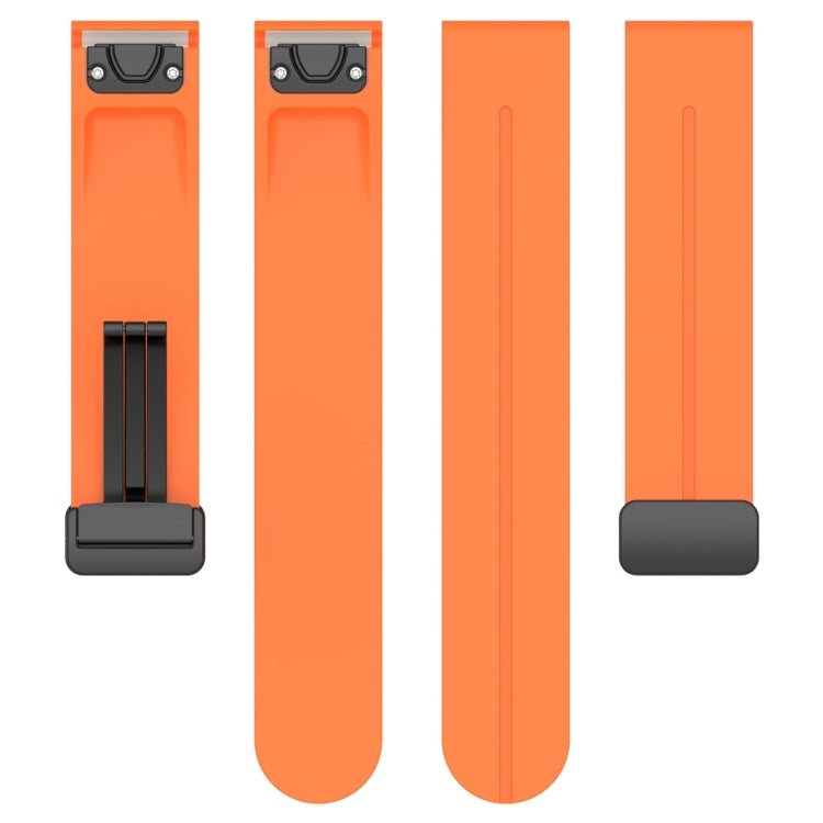 For Garmin Fenix 7S Magnetic Folding Black Buckle Silicone Watch Band