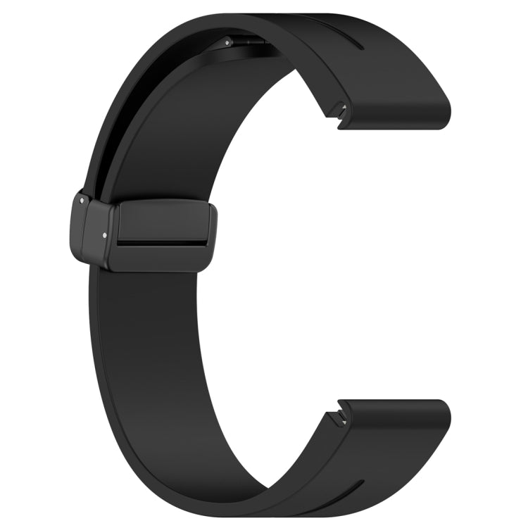 For Garmin Fenix 7S Magnetic Folding Black Buckle Silicone Watch Band