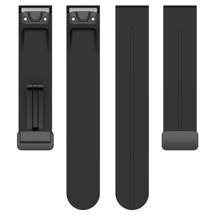 For Garmin Fenix 7S Magnetic Folding Black Buckle Silicone Watch Band