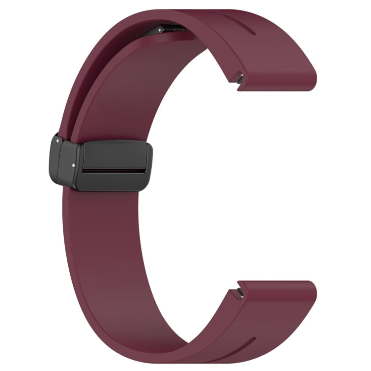 For Garmin Fenix 7S Magnetic Folding Black Buckle Silicone Watch Band