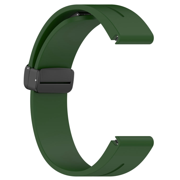 For Garmin Fenix 7S Magnetic Folding Black Buckle Silicone Watch Band