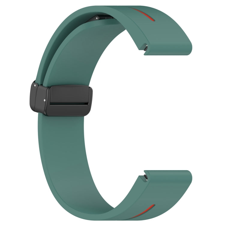 For Garmin Fenix 7X Two Color Magnetic Folding Black Buckle Silicone Watch Band