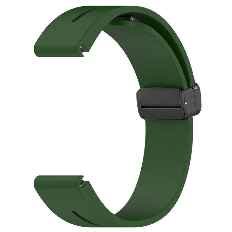 For Garmin Fenix 7X Two Color Magnetic Folding Black Buckle Silicone Watch Band