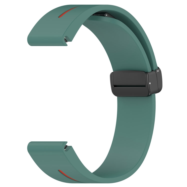 For Garmin Fenix 7 Two Color Magnetic Folding Black Buckle Silicone Watch Band