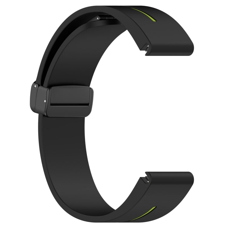 For Garmin Fenix 7 Two Color Magnetic Folding Black Buckle Silicone Watch Band