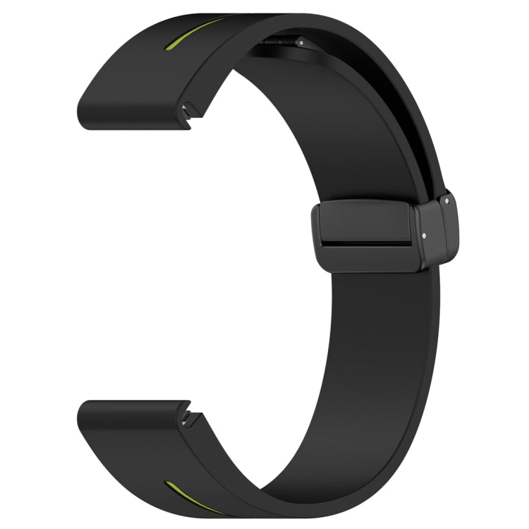 For Garmin Fenix 7 Two Color Magnetic Folding Black Buckle Silicone Watch Band