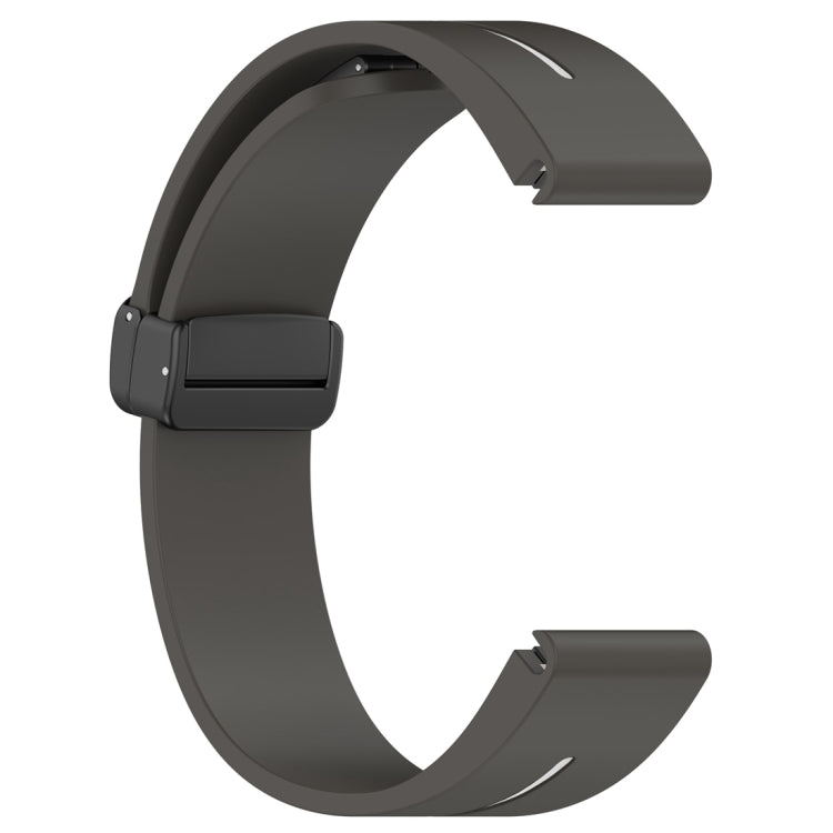 For Garmin Fenix 7 Two Color Magnetic Folding Black Buckle Silicone Watch Band