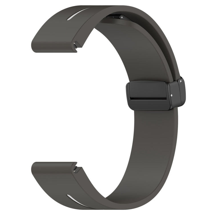 For Garmin Fenix 7 Two Color Magnetic Folding Black Buckle Silicone Watch Band