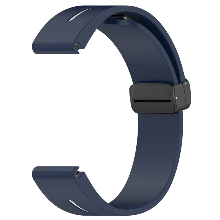 For Garmin Fenix 7 Two Color Magnetic Folding Black Buckle Silicone Watch Band