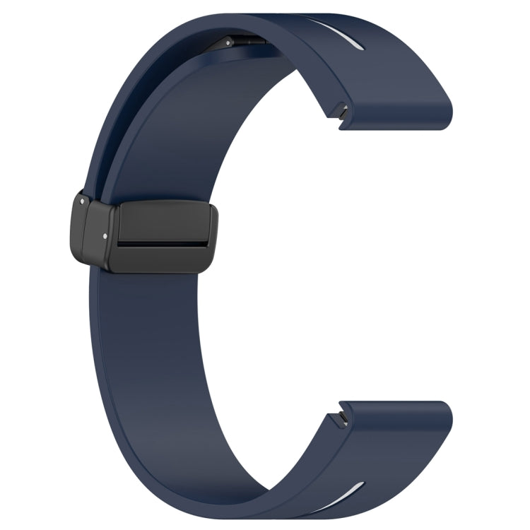 For Garmin Fenix 7S Two Color Magnetic Folding Black Buckle Silicone Watch Band