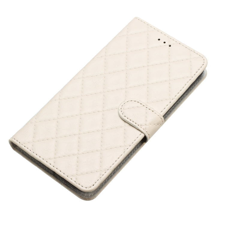 For iPhone 16 Pro Max Rhombus Lattice Texture Leather Phone Case