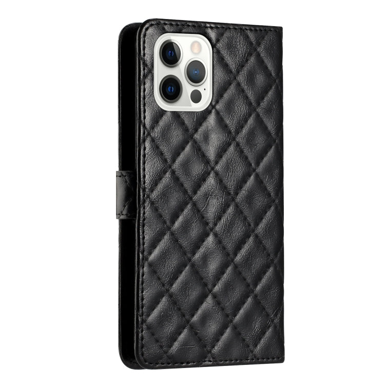 For iPhone 16 Pro Rhombus Lattice Texture Leather Phone Case