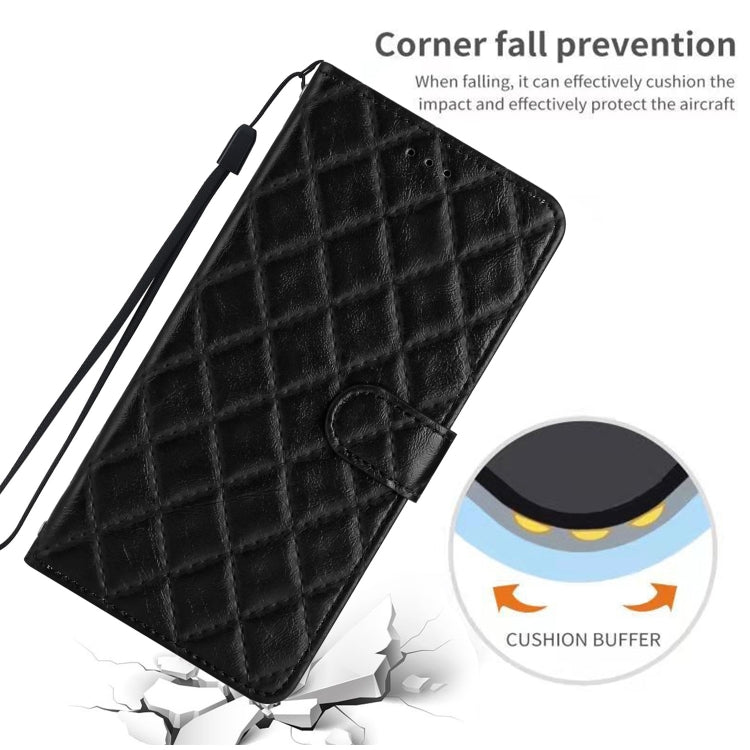 For iPhone 16 Pro Rhombus Lattice Texture Leather Phone Case