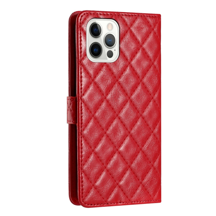 For iPhone 16 Pro Rhombus Lattice Texture Leather Phone Case