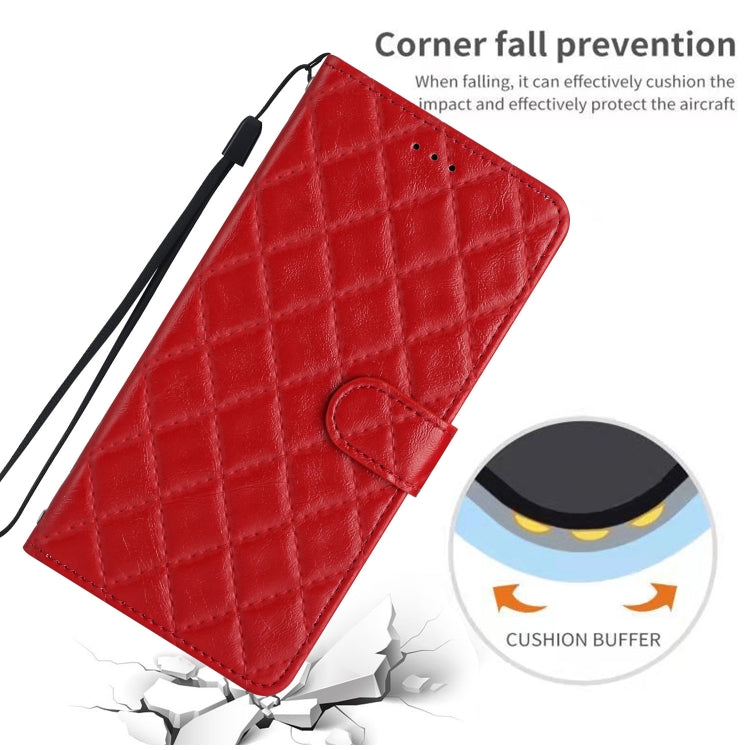 For iPhone 16 Pro Rhombus Lattice Texture Leather Phone Case