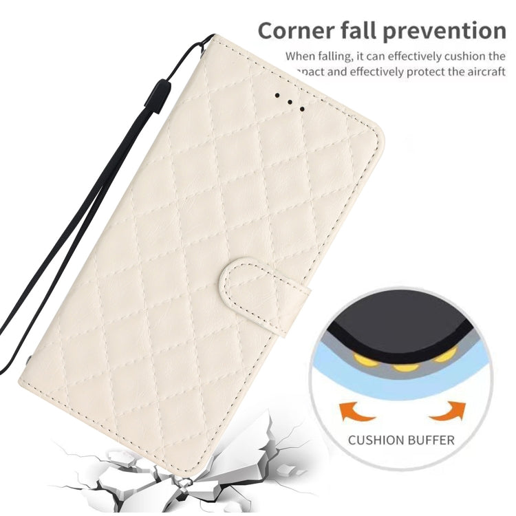 For iPhone 16 Pro Rhombus Lattice Texture Leather Phone Case