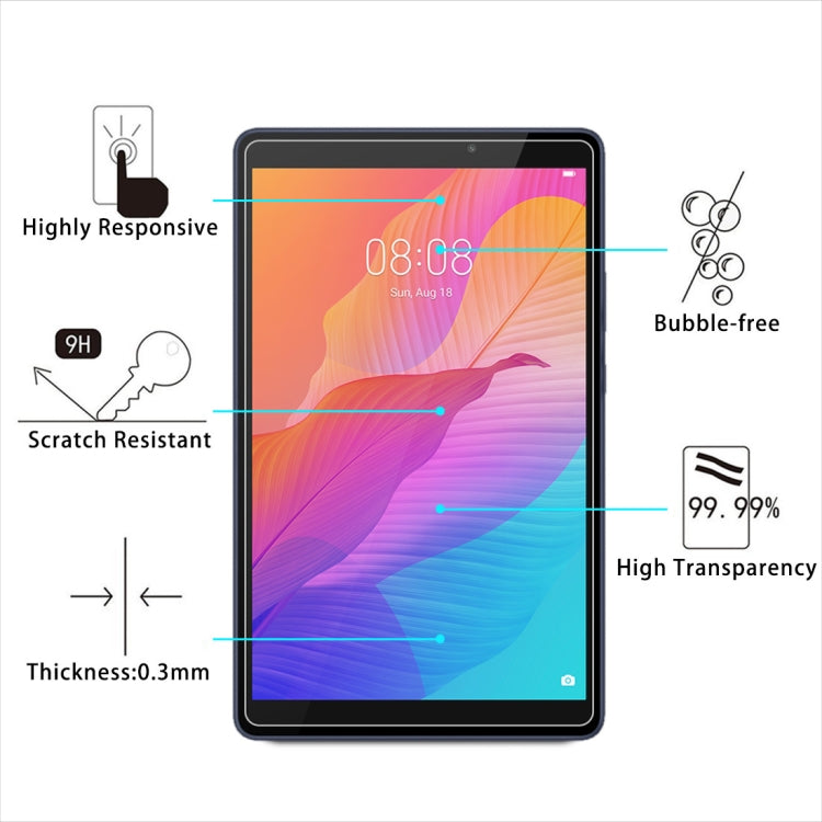 For Huawei Tablet C3 8.0 2 PCS 9H HD Explosion-proof Tempered Glass Film