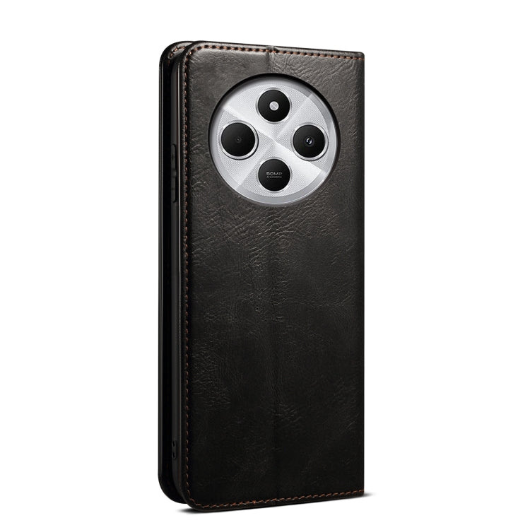 For Redmi 14C 4G Oil Wax Crazy Horse Texture Leather Phone Case