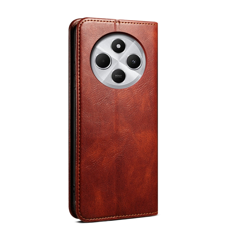 For Redmi 14C 4G Oil Wax Crazy Horse Texture Leather Phone Case