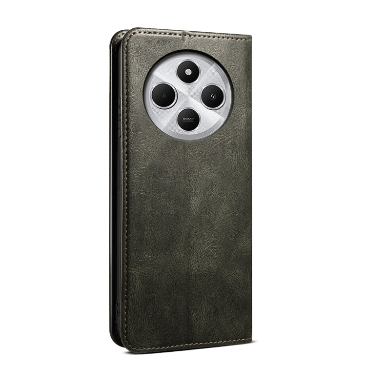For Redmi 14C 4G Oil Wax Crazy Horse Texture Leather Phone Case