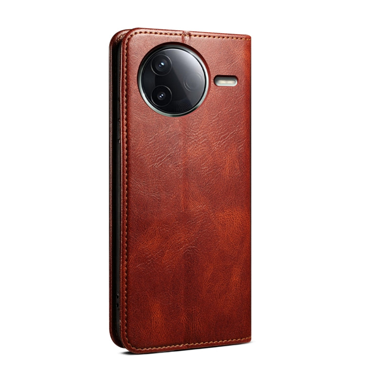For Redmi K80 / Xiaomi Poco F7 Pro Oil Wax Crazy Horse Texture Leather Phone Case