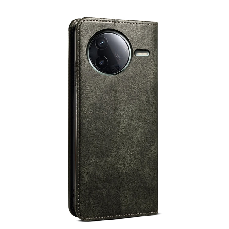 For Redmi K80 / Xiaomi Poco F7 Pro Oil Wax Crazy Horse Texture Leather Phone Case